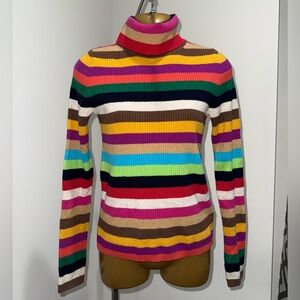 🌈GAP Colorful Striped Ribbed Turtleneck Sweater XS
